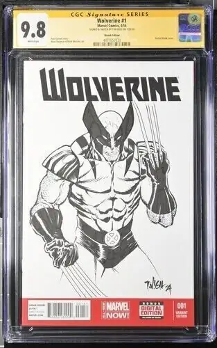 Wolverine #1 (Marvel Comics, 2014), CGC 9.8 graded comic book, Signature Series label — front cover in its holder