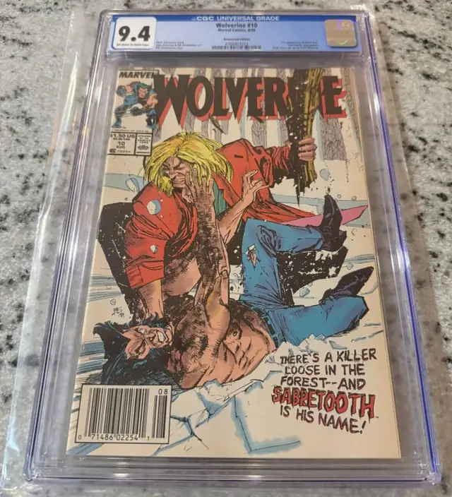 Wolverine #10 (Marvel Comics, 1989), CGC 9.4 graded comic book, Universal Blue label — front cover in its holder
