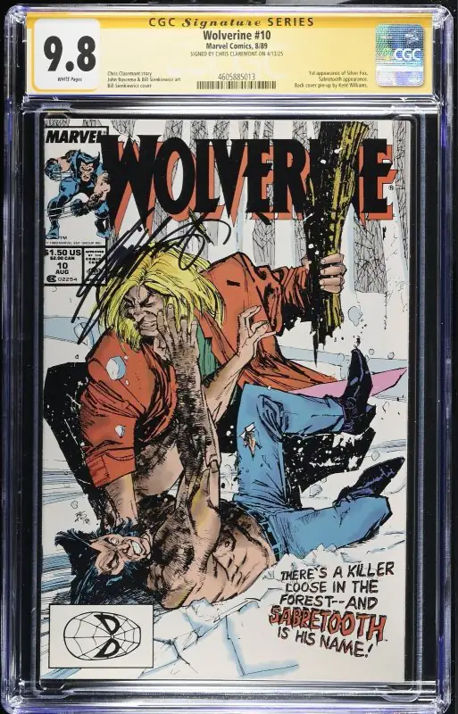 Wolverine #10 (Marvel Comics, 1989), CGC 9.8 graded comic book, Signature Series label — front cover in its holder