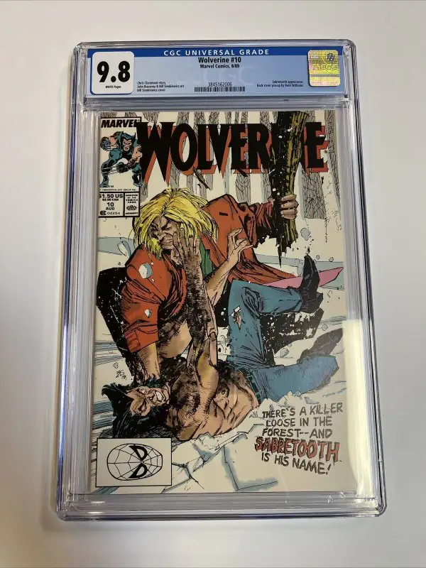 Wolverine #10 (Marvel Comics, 1989), CGC 9.8 graded comic book, Universal Blue label — front cover in its holder