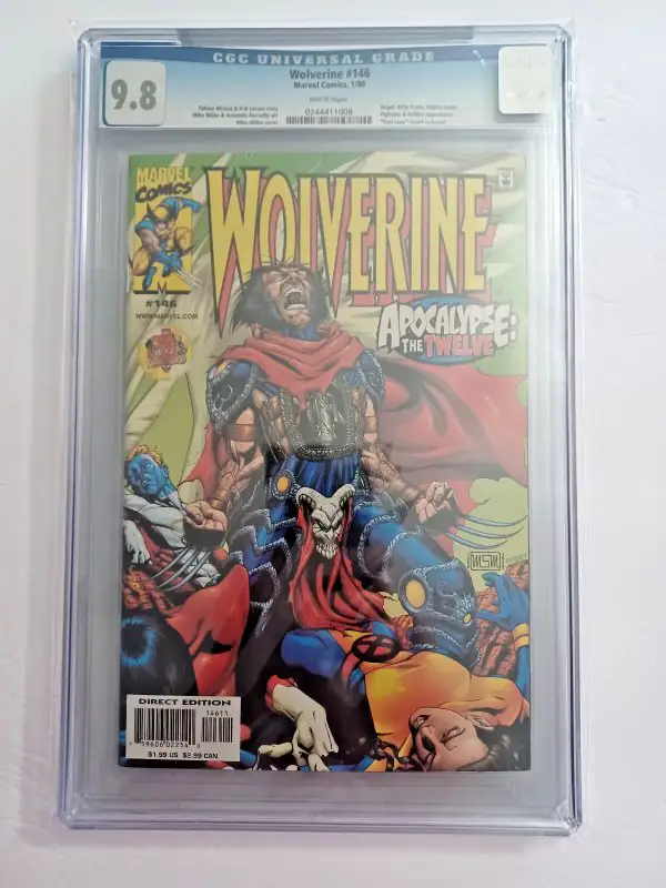 Wolverine #146 (Marvel Comics, 1994), CGC 9.8 graded comic book, Universal Blue label — front cover in its holder