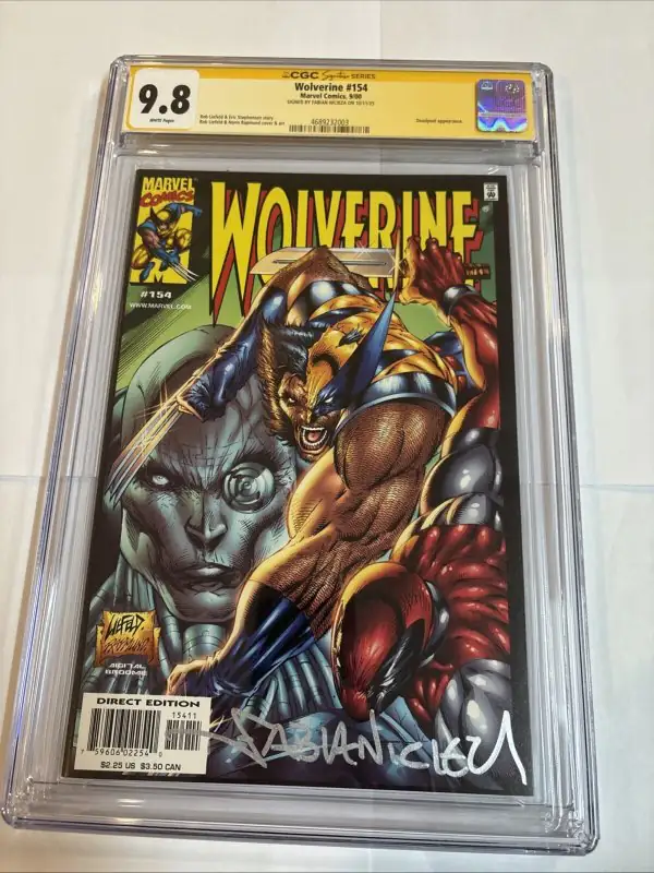 Wolverine #154 (Marvel Comics, 2000), CGC 9.8 graded comic book, Signature Series label — front cover in its holder