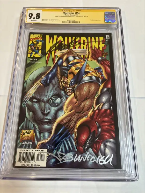 Wolverine #154 (Marvel Comics, 2000), CGC 9.8 graded comic book, Signature Series label — front cover in its holder