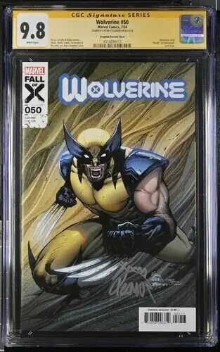 Wolverine #50 (Marvel Comics, 2024), CGC 9.8 graded comic book, Signature Series label — front cover in its holder