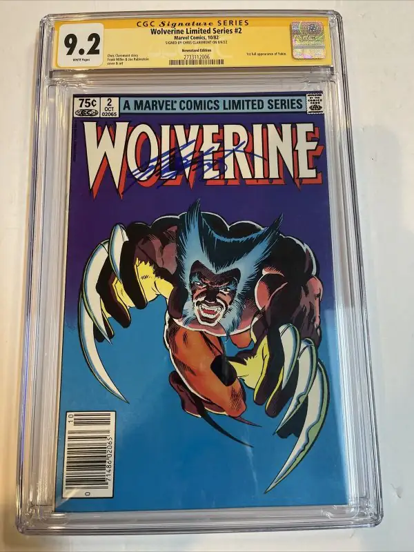 Wolverine Limited Series #2 (Marvel Comics, 1982), CGC 9.2 graded comic book, Signature Series label — front cover in its holder