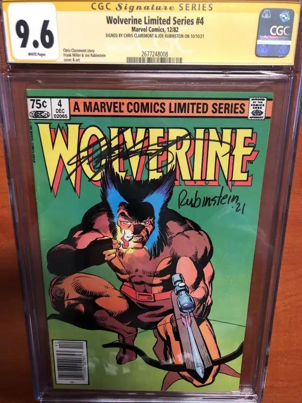 Wolverine Limited Series #4 (Marvel Comics, 1982), CGC 9.6 graded comic book, Signature Series label — front cover in its holder