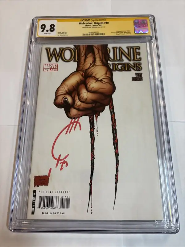 Wolverine: Origins #10 (Marvel Comics, 2007), CGC 9.8 graded comic book, Signature Series label — front cover in its holder