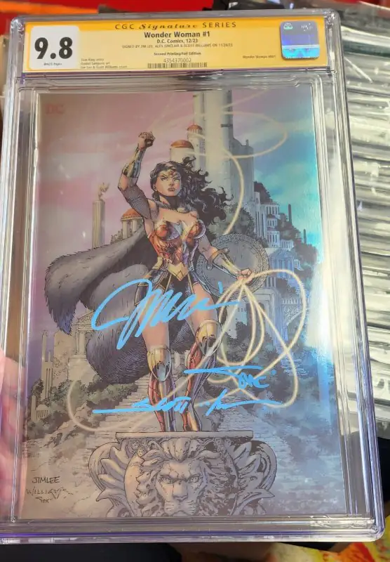 Wonder Woman #1 (DC Comics, 2023), CGC 9.8 graded comic book, Signature Series label — front cover in its holder