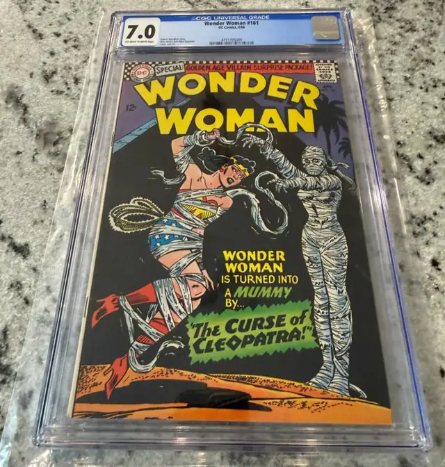 Wonder Woman #161 (DC Comics, 1966), CGC 7.0 graded comic book, Universal Blue label — front cover in its holder
