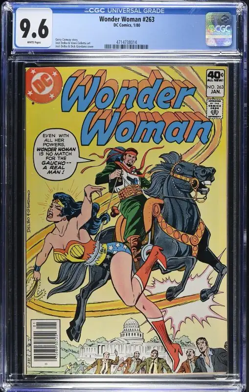 Wonder Woman #263 (DC Comics, 1980), CGC 9.6 graded comic book, Universal Blue label — front cover in its holder