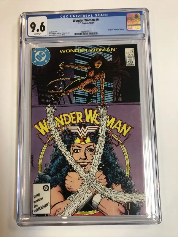 Wonder Woman #9 (DC Comics, 1987), CGC 9.6 graded comic book, Universal Blue label — front cover in its holder