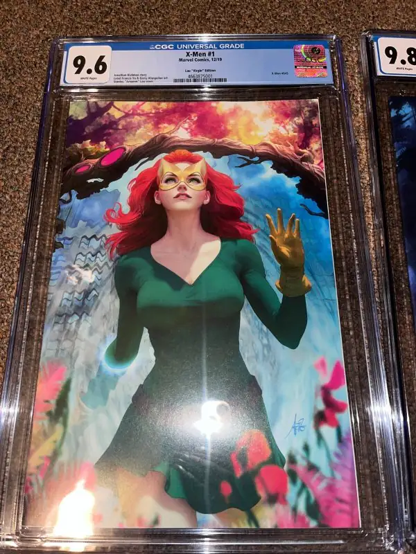 X-Men #1 (Marvel Comics, 2019), CGC 9.6 graded comic book, Universal Blue label — front cover in its holder