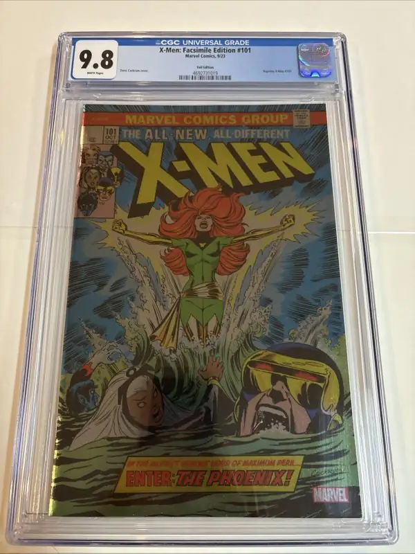 X-Men #101 (Marvel Comics, 2023), CGC 9.8 graded comic book, Universal Blue label — front cover in its holder