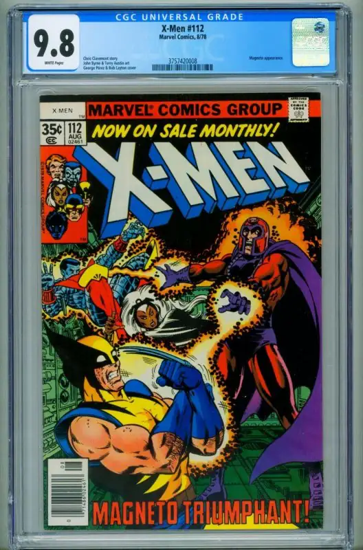 X-Men #112 (Marvel Comics, 1978), CGC 9.8 graded comic book, Universal Blue label — front cover in its holder