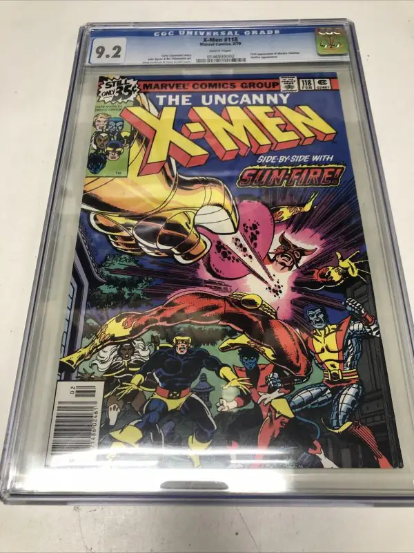 X-Men #118 (Marvel Comics, 1979), CGC 9.2 graded comic book, Universal Blue label — front cover in its holder