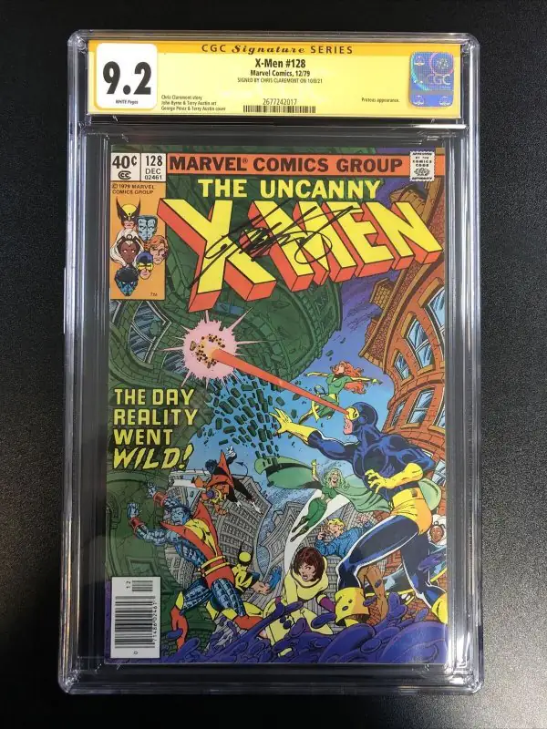 X-Men #128 (Marvel Comics, 1979), CGC 9.2 graded comic book, Signature Series label — front cover in its holder
