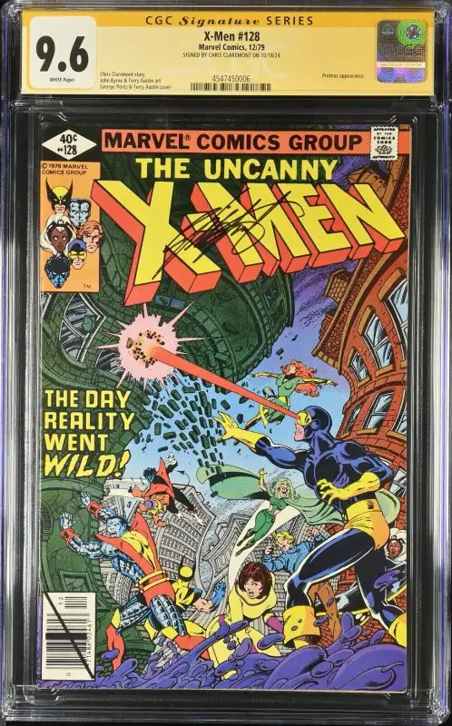 X-Men #128 (Marvel Comics, 1979), CGC 9.6 graded comic book, Signature Series label — front cover in its holder
