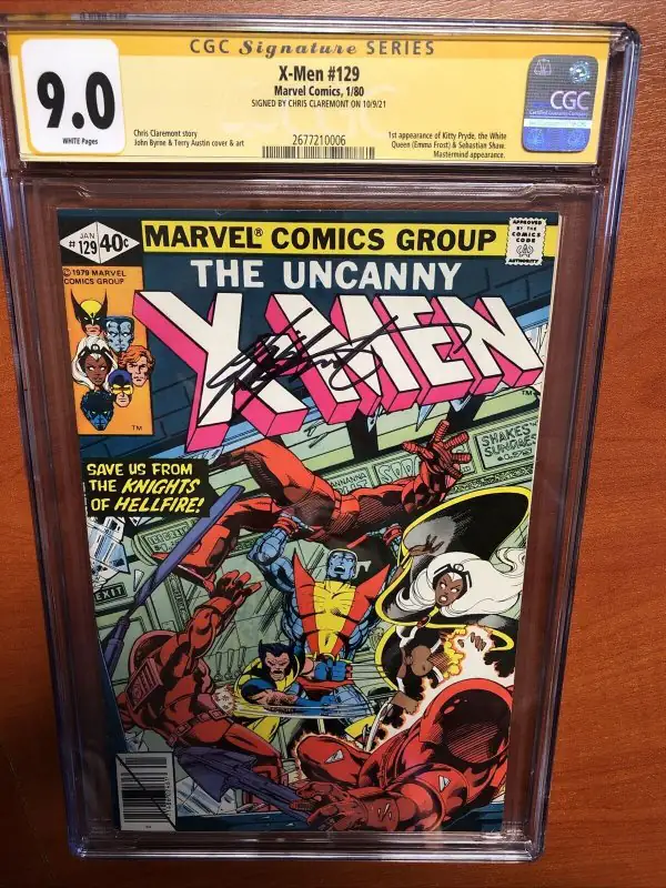 X-Men #129 (Marvel Comics, 1980), CGC 9.0 graded comic book, Signature Series label — front cover in its holder