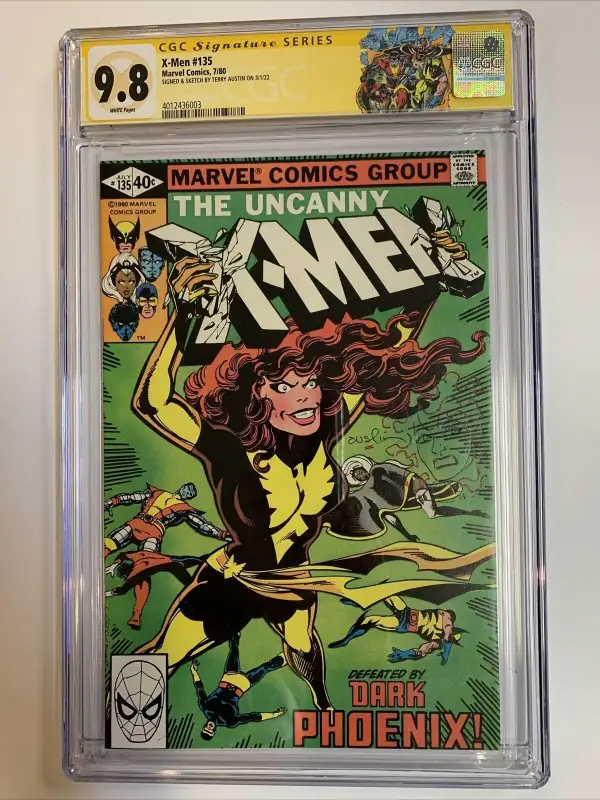 X-Men #135 (Marvel Comics, 1980), CGC 9.8 graded comic book, Signature Series label — front cover in its holder
