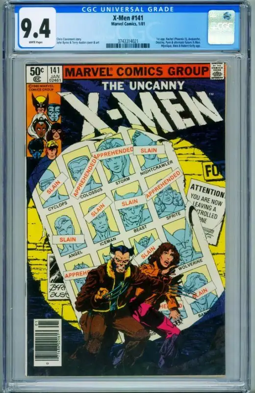 X-Men #141 (Marvel Comics, 1981), CGC 9.4 graded comic book, Universal Blue label — front cover in its holder