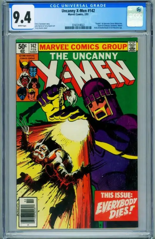 X-Men #142 (Marvel Comics, 1981), CGC 9.4 graded comic book, Universal Blue label — front cover in its holder