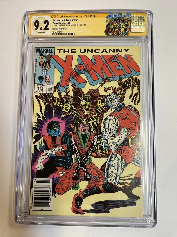 X-Men #192 (Marvel Comics, 1985), CGC 9.2 graded comic book, Signature Series label — front cover in its holder
