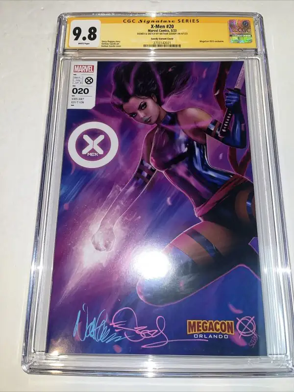 X-Men #20 (Marvel Comics, 2023), CGC 9.8 graded comic book, Signature Series label — front cover in its holder