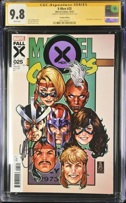 X-Men #25 (Marvel Comics, 2023), CGC 9.8 graded comic book, Signature Series label — front cover in its holder