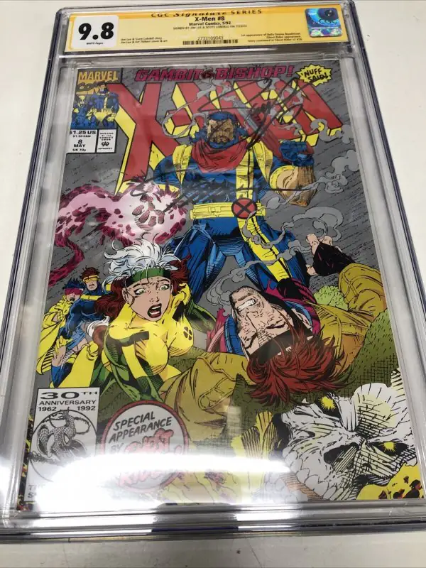 X-Men #8 (Marvel Comics, 1992), CGC 9.8 graded comic book, Signature Series label — front cover in its holder