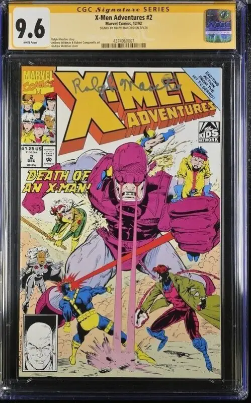 X-Men Adventures #2 (Marvel Comics, 1992), CGC 9.6 graded comic book, Signature Series label — front cover in its holder