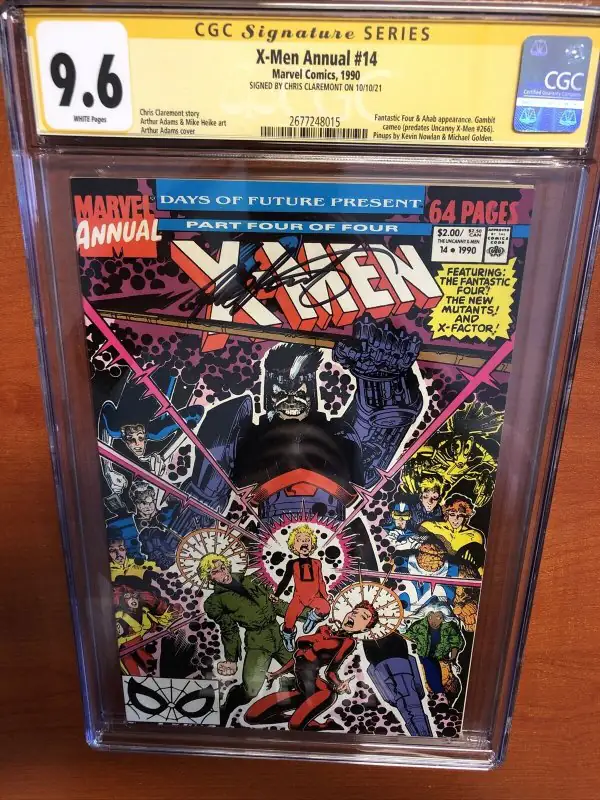 X-Men Annual #14 (Marvel Comics, 1990), CGC 9.6 graded comic book, Signature Series label — front cover in its holder