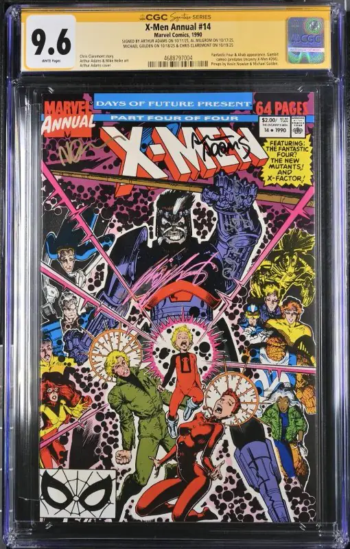 X-Men Annual #14 (Marvel Comics, 1990), CGC 9.6 graded comic book, Signature Series label — front cover in its holder