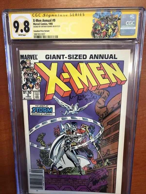 X-Men Annual #9 (Marvel Comics, 1985), CGC 9.8 graded comic book, Signature Series label — front cover in its holder