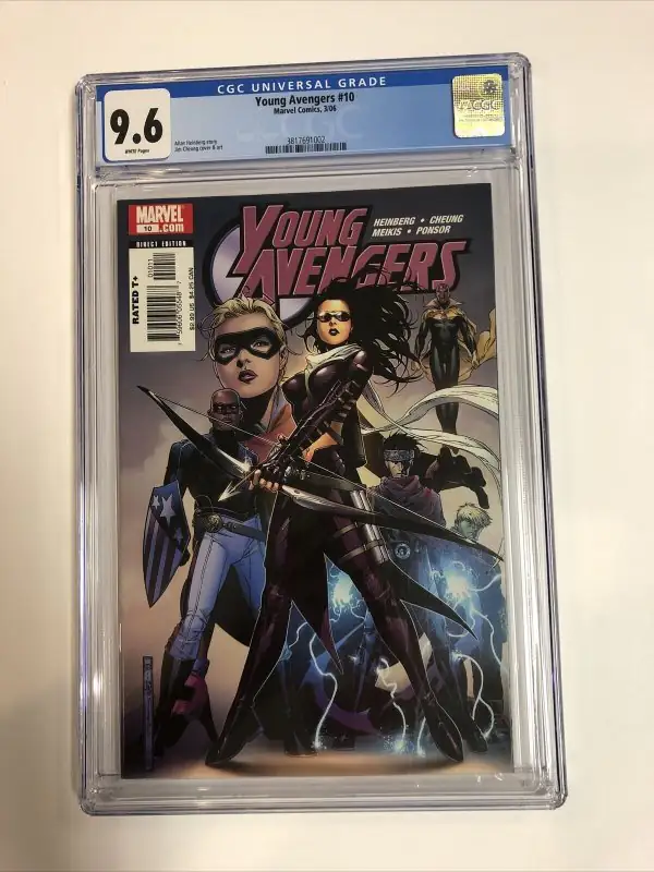Young Avengers #10 (Marvel Comics, 2006), CGC 9.6 graded comic book, Universal Blue label — front cover in its holder