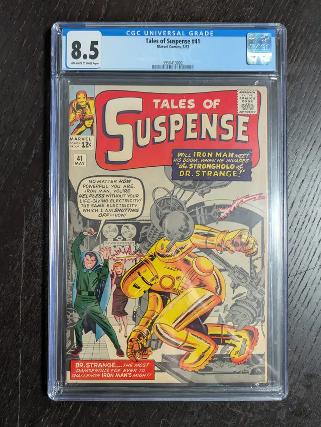 Tales of Suspense #41 (Marvel Comics, 1963), CGC 8.5 graded comic book, Universal Blue label — front cover in its holder